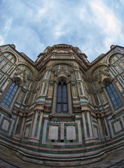 Obraz premium Street views and old medieval houses at historic center of Florence, Tuscany, Italy. Florence is a popular tourist destination of Europe.