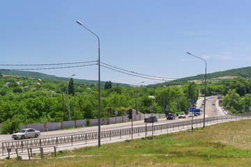 Federal road A146 near the village of Verkhnebakansky