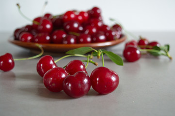 sour cherries stock photo closeup red fruit