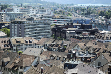 Szwajcaria - miasto w słońcu - obrazy, fototapety, plakaty