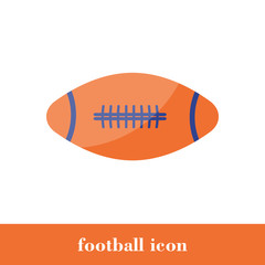 Vector Illustration. Football icon. Flat style. Ball