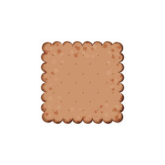 Vector Illustration. Health chocolate cracker. Isolated cookie: square. Icon