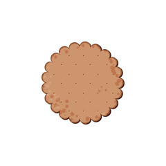 Vector Illustration. Health chocolate cracker. Isolated cookie: circle. Icon