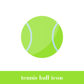 Vector Illustration. Tennis ball icon. Flat style. Ball