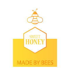 honey booklet with bee,template for advertising beekeeping products,vector image, flat design