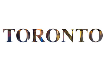 Toronto Skyline Lettering at night
