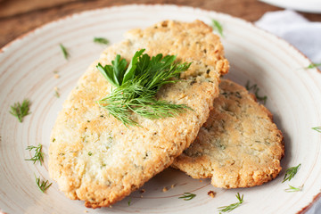 Dietary flatbread with garlic and herbs