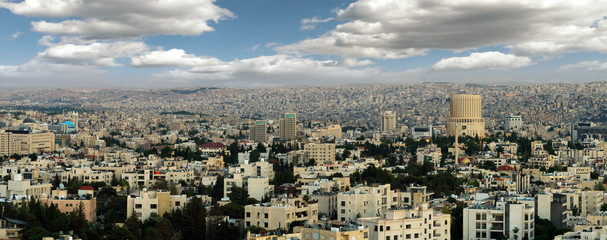 view of modern buildings in Amman the capital of Jordan