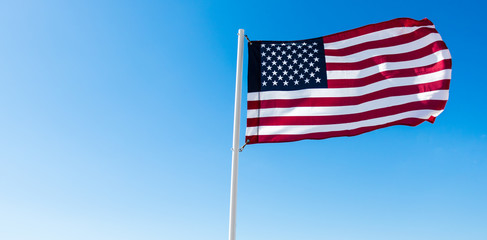 American Flag with Blue Sky