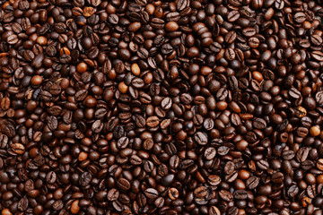 beautiful background with whole grains flavored coffee