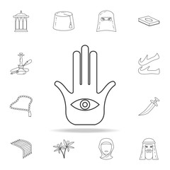 palm and hand icon. Detailed set of Arab culture icons. Premium graphic design. One of the collection icons for websites, web design, mobile app