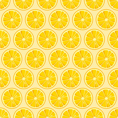 Lemon slices seamless pattern.