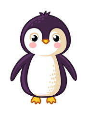 Fototapeta premium Cartoon Penguin Icon. Vector illustration in childrens style.