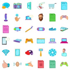 Business app icons set. Cartoon style of 36 business app vector icons for web isolated on white background