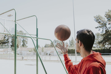 young athlete with basketball