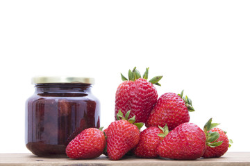 natural strawberry jam with natural strawberries