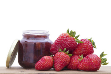 natural strawberry jam with natural strawberries
