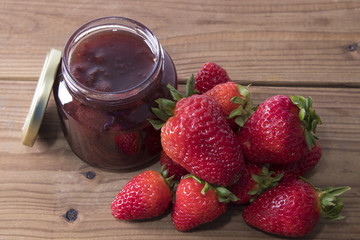 natural strawberry jam with natural strawberries
