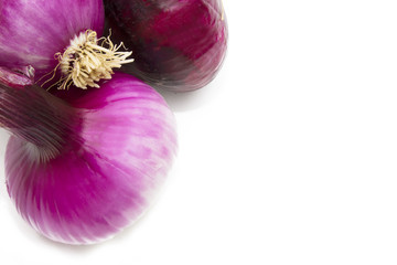 red onions Isolated in white background