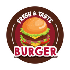 delicious big burger fast food vector illustration design
