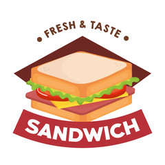 delicious sandwich fast food vector illustration design
