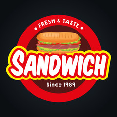 delicious sandwich fast food vector illustration design