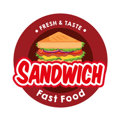 delicious sandwich fast food vector illustration design