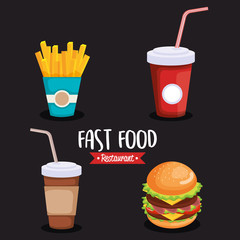 delicious fast food icons vector illustration design