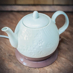 Ceramic electric kettle in the kitchen