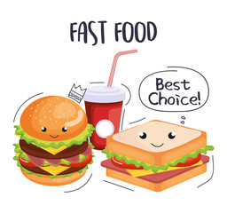 delicious fast food icons vector illustration design