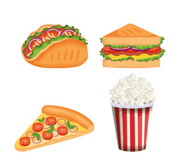 delicious fast food icons vector illustration design