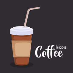 coffee in plastic container vector illustration design
