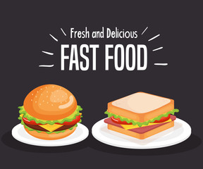 delicious fast food icons vector illustration design