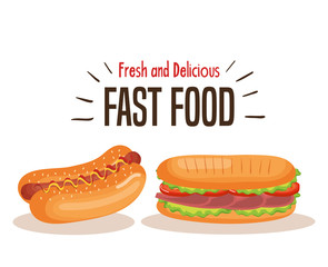 delicious fast food icons vector illustration design