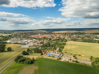 The city of Osterwieck from above ( Harz region, Saxony-Anhalt / Germany ) 
