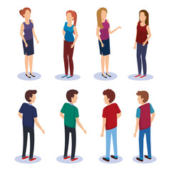 Obraz premium persons group isometric avatars vector illustration design