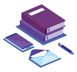 digital technology isometrics icons vector illustration design