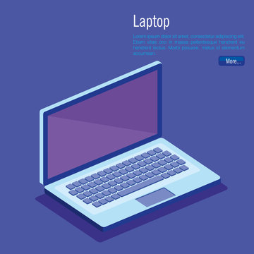 laptop computer and isometrics icons vector illustration design