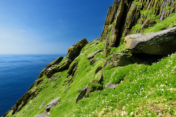 Skellig Michael or Great Skellig, home to the ruined remains of a Christian monastery, Country Kerry, Ireland