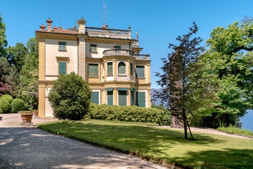Fototapeta na wymiar View of Villa Pallavicino, the ancient residence on Lake Maggiore, Stresa, Piedmont, Italy