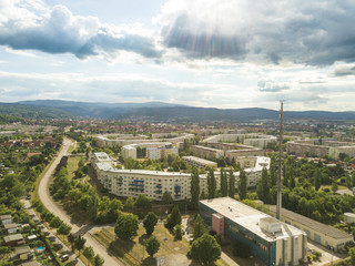 The city of Wernigerode from above ( Harz region, Saxony-Anhalt / Germany ) 