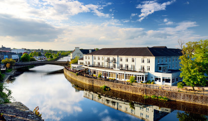 Breathtaking view on a bank of the River Nore in Kilkenny, one of the most beautiful town in Ireland.