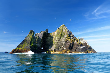 Little Skellig Island, home to many various seabirds and the second largest gannets colony in the...