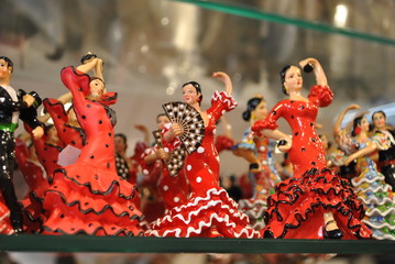 Figurki tancerek flamenco - obrazy, fototapety, plakaty