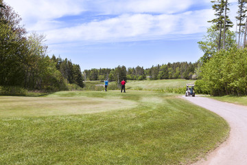 Golf players at Prince Edward Island Canada