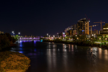Fototapeta na wymiar Bow River after Dark 