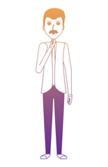 businessman standing over white background, vector illustration