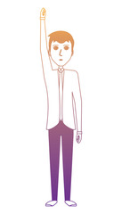 Cartoon businessman standing over white background, colorful design. vector illustration