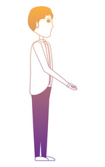 Cartoon businessman standing over white background, colorful design. vector illustration