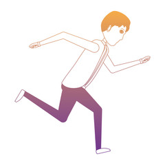 businessman running over white background, vector illustration